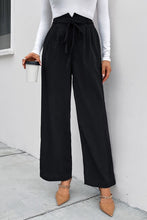 Load image into Gallery viewer, City Chic High Waist Ruched Tie Front Wide Leg Pants
