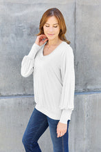Load image into Gallery viewer, Basic Flare V-Neck Lantern Sleeve Top (multiple color options)
