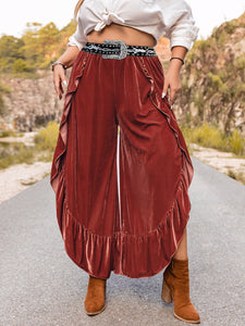 Cowgirl Crush Ruffled Slit Pants