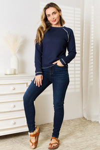 Best Life Long Raglan Sleeve Round Neck Top