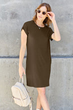 Load image into Gallery viewer, Basic, But Cute Round Neck Short Sleeve Dress with Pockets (multiple color options)
