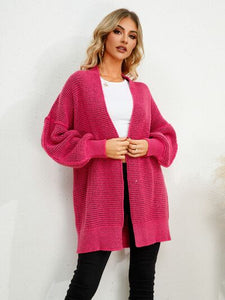 Love Story Open Front Dropped Shoulder Cardigan