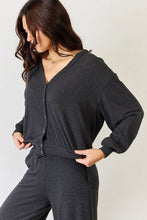 Load image into Gallery viewer, Chillax Couture Ultra Soft  Button Up Long Sleeve Lounge Cardigan by Risen
