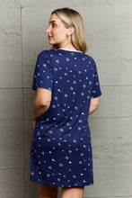 Load image into Gallery viewer, Mornings In Bed Button Down Sleepwear Dress in Navy Stars
