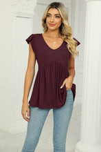 Load image into Gallery viewer, Better Than You Know V-Neck Flutter Sleeve Babydoll Blouse (multiple color options)

