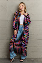 Load image into Gallery viewer, Whimsical Wanderlust Multicolored Open Front Fringe Hem Cardigan
