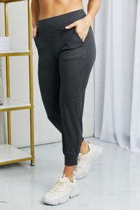 She's Ready To Go Wide Waistband Cropped Joggers