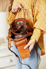 Load image into Gallery viewer, Sunset Serenade Multi-Compartment Vegan Leather Crossbody Bag
