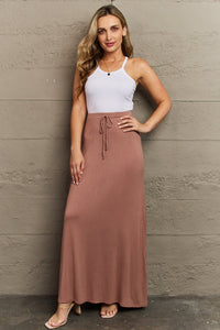 For The Day Flare Maxi Skirt in Chocolate