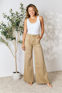 Fray The Day Raw Hem Wide Leg Jeans by Bayeas