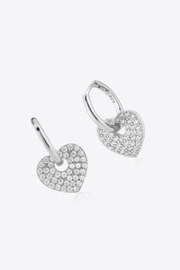 Captivating Hearts Zircon Drop Huggie Earrings (gold or silver)