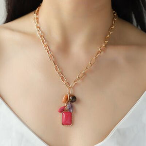 Living In Color Alloy Lobster Closure Pendant Necklace (2 color options)