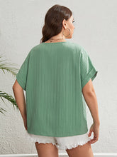 Load image into Gallery viewer, Salty Breeze Buttoned V-Neck Short Sleeve Top
