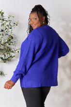 Load image into Gallery viewer, Layer Me Up Waffle-Knit Open Front Cardigan in Bright Blue
