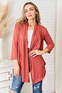 Cozy & Comfortable Open Front Cardigan in Coral