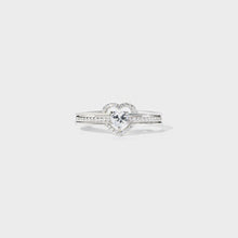 Load image into Gallery viewer, Dual Hearts Embrace: 925 Sterling Silver Double Heart-Shaped Rings
