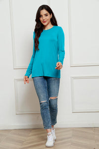 Basic Everyday Round Neck Long Sleeve Top  (multiple color options)