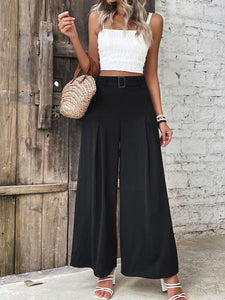 Take Me To The City Ruched High Waist Wide Leg Pants