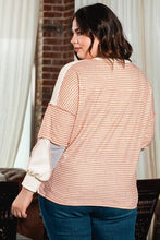 Load image into Gallery viewer, Roaming Sideways Exposed Seam Color Block Round Neck Top
