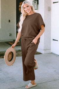 Cozy Couture Short Sleeve Top and Pants Set (multiple color options)