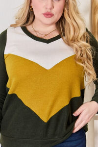 Crossing Paths Colorblock V-Neck Top