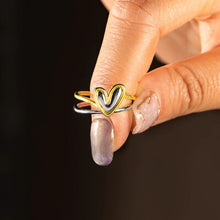 Load image into Gallery viewer, Dual Radiance: Two-Tone Heart 925 Sterling Silver Rings
