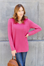 Load image into Gallery viewer, Everyday Happiness V-Neck Long Sleeve Top (multiple color options)
