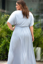 Load image into Gallery viewer, Effortless Elegance Round Neck Split Flutter Sleeve Maxi Dress
