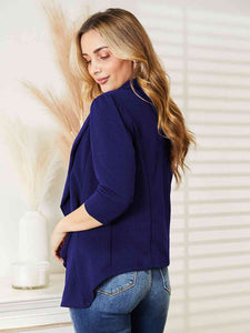 Stay in Sync Open Front 3/4 Sleeve Cardigan (multiple color options)
