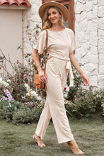 Load image into Gallery viewer, Martinis In Manhattan Tie Waist Straight Leg Jumpsuit  (multiple color options)
