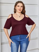 Load image into Gallery viewer, Just Have Fun V-Neck Cold-Shoulder Blouse
