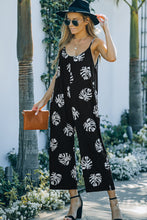 Load image into Gallery viewer, Feel the Blooming Vibes: Botanical Print Spaghetti Strap Cropped Jumpsuit (2 print/color options)
