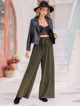Load image into Gallery viewer, Whispering Winds Ribbed Tied Wide Leg Pants
