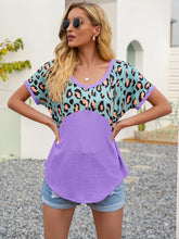 Load image into Gallery viewer, Leopard Love Waffle-Knit Short Sleeve Top (multiple color options)
