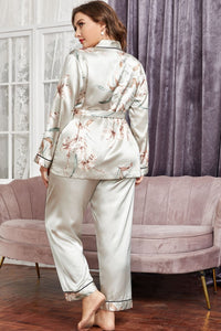 Slumber Party Floral Belted Robe and Pants Pajama Set (2 color options)