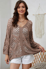 Load image into Gallery viewer, Vital Signs Openwork V-Neck Sweater
