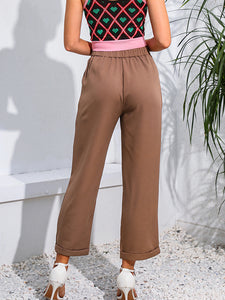 Graceful Stride Cropped Straight Leg Pants