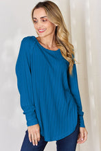Load image into Gallery viewer, Everyday Basic Ribbed Round Neck Slit Top (multiple color options)
