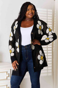 Happy Thoughts Floral Button Down Longline Cardigan