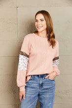 Load image into Gallery viewer, Cozy Paradise Leopard Sequined Drop Shoulder Knit Top
