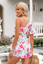 Load image into Gallery viewer, Bloom With A View Floral Asymmetrical Neck Tie Waist Romper
