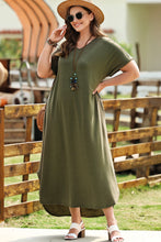 Load image into Gallery viewer, Relaxed Rhythm V-Neck Short Sleeve Maxi Dress (2 color options)
