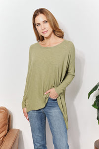 Snuggle Bliss Oversized Super Soft Ribbed Top in Mist Green