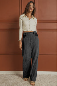 Suede Serendipity Ribbed Longline Pocketed Pants