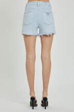 Load image into Gallery viewer, High Rise Distressed Detail Denim Shorts by Risen
