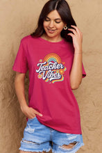 Load image into Gallery viewer, TEACHER VIBES Graphic Cotton T-Shirt (multiple color options)
