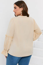 Load image into Gallery viewer, Sleek Chic Ruffled Tie Neck Flounce Sleeve Blouse (2 color options)
