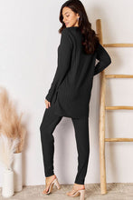 Load image into Gallery viewer, Face The Day Notched Long Sleeve Top and Pants Set (2 color options)
