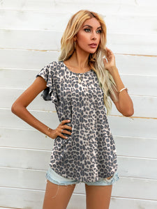 Spotting Butterflies Round Neck Butterfly Sleeve Top (multiple color/print options)