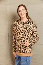 Load image into Gallery viewer, Wild Fall Nights Leopard Print Drawstring Hooded Sweater
